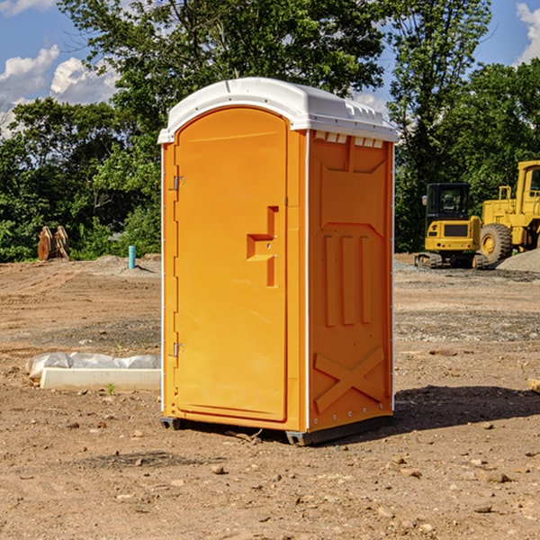 do you offer hand sanitizer dispensers inside the portable restrooms in Harveysburg Ohio